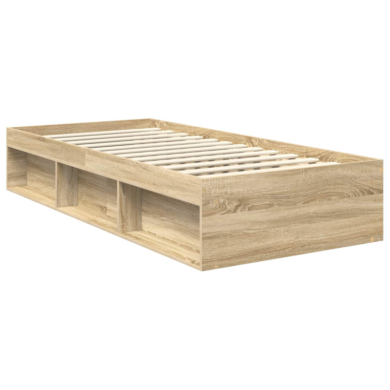 Ramka łóżka Dąb Sonoma 90 x 200 cm Lite drewno sosnowe