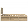 Ramka łóżka Dąb Sonoma 90 x 200 cm Lite drewno sosnowe