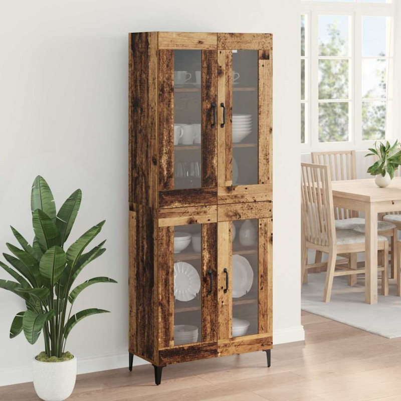 Highboard Montowane na ścianie Stare drewno 69,5 x 34 x 180 cm