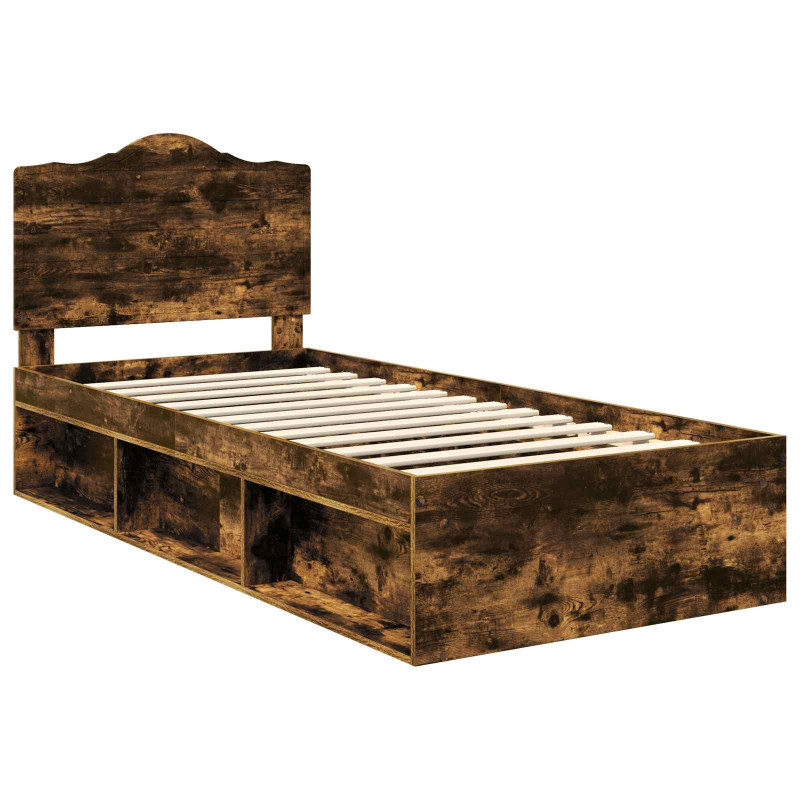 Ramka łóżka Dąb wędzony 90 x 200 cm Lite drewno sosnowe