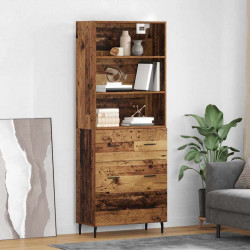 Highboard z szufladą 2 pcs Stare drewno Materiał drewnopochodny