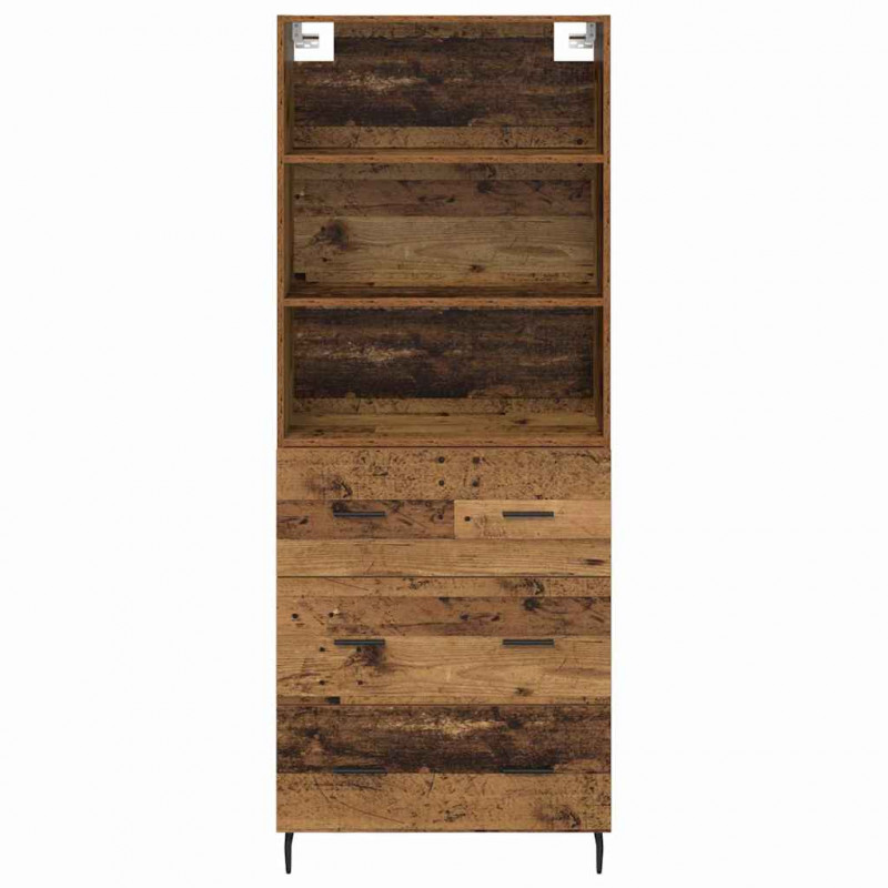 Highboard z szufladą 2 pcs Stare drewno Materiał drewnopochodny