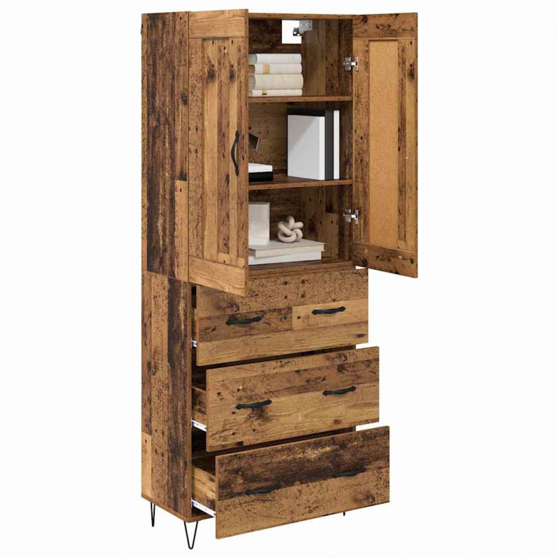 Highboard z szufladą Stare drewno 69,5 x 34 x 180 cm