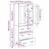Highboard z szufladą Stare drewno 69,5 x 34 x 180 cm
