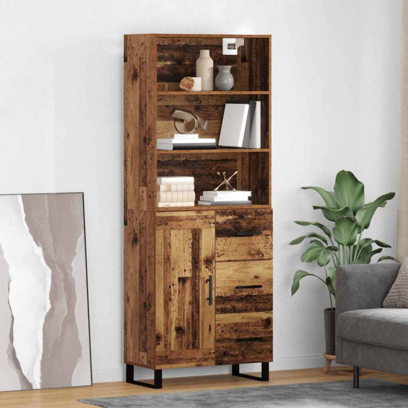 Highboard z szufladą Stare drewno 69,5 x 34 x 180 cm