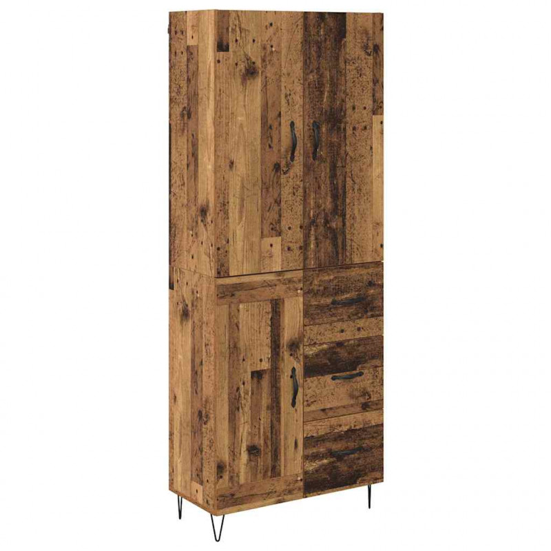 Highboard z szufladą 2 pcs Stare drewno Materiał drewnopochodny