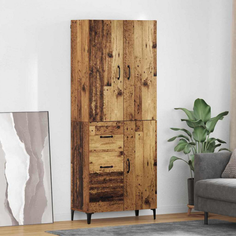 Highboard Montowane na ścianie Stare drewno 69,5 x 34 x 180 cm