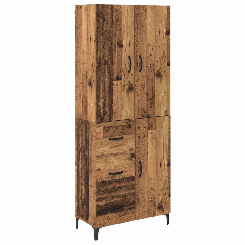 Highboard Montowane na ścianie Stare drewno 69,5 x 34 x 180 cm
