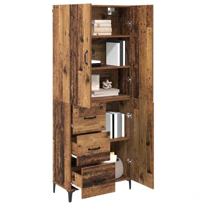 Highboard Montowane na ścianie Stare drewno 69,5 x 34 x 180 cm