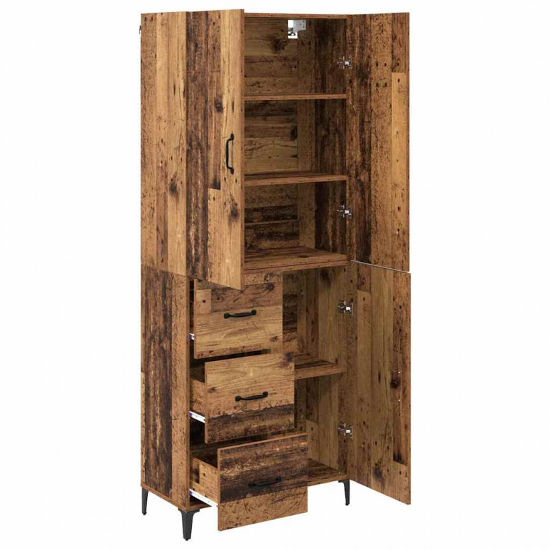 Highboard Montowane na ścianie Stare drewno 69,5 x 34 x 180 cm