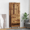 Highboard z szufladą 2 pcs Stare drewno Materiał drewnopochodny