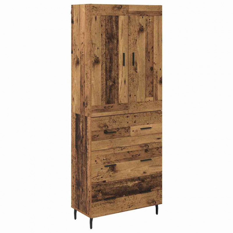 Highboard z szufladą 2 pcs Stare drewno Materiał drewnopochodny