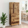 Highboard z szufladą 2 pcs Stare drewno Materiał drewnopochodny