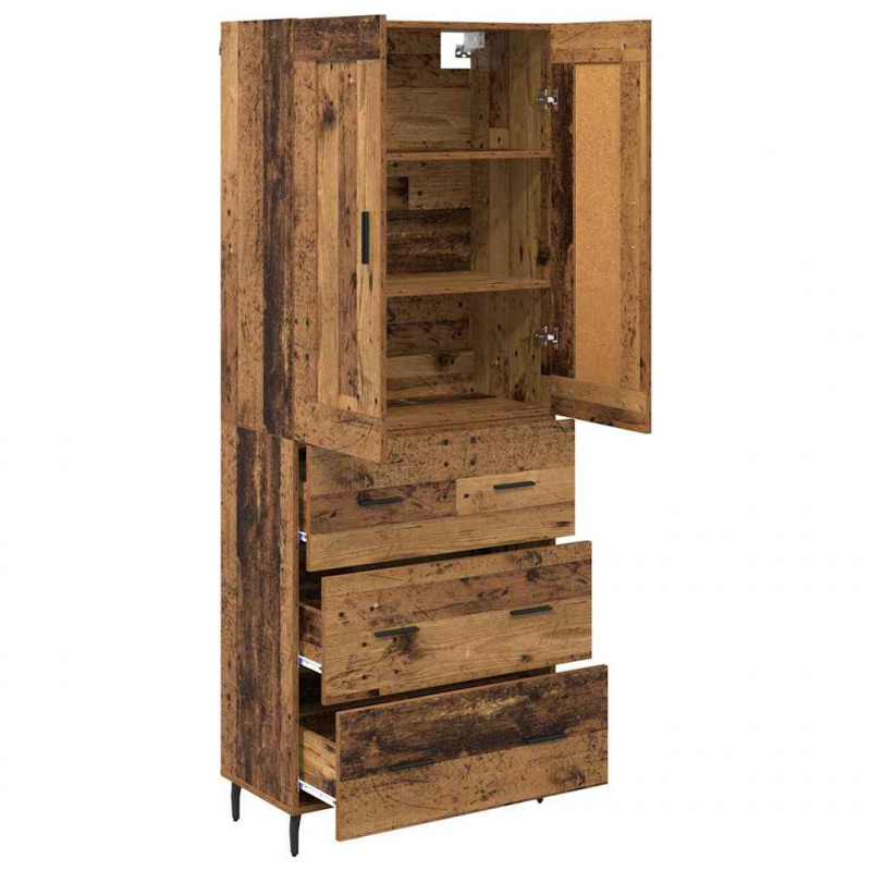 Highboard z szufladą 2 pcs Stare drewno Materiał drewnopochodny