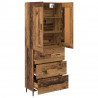 Highboard z szufladą 2 pcs Stare drewno Materiał drewnopochodny