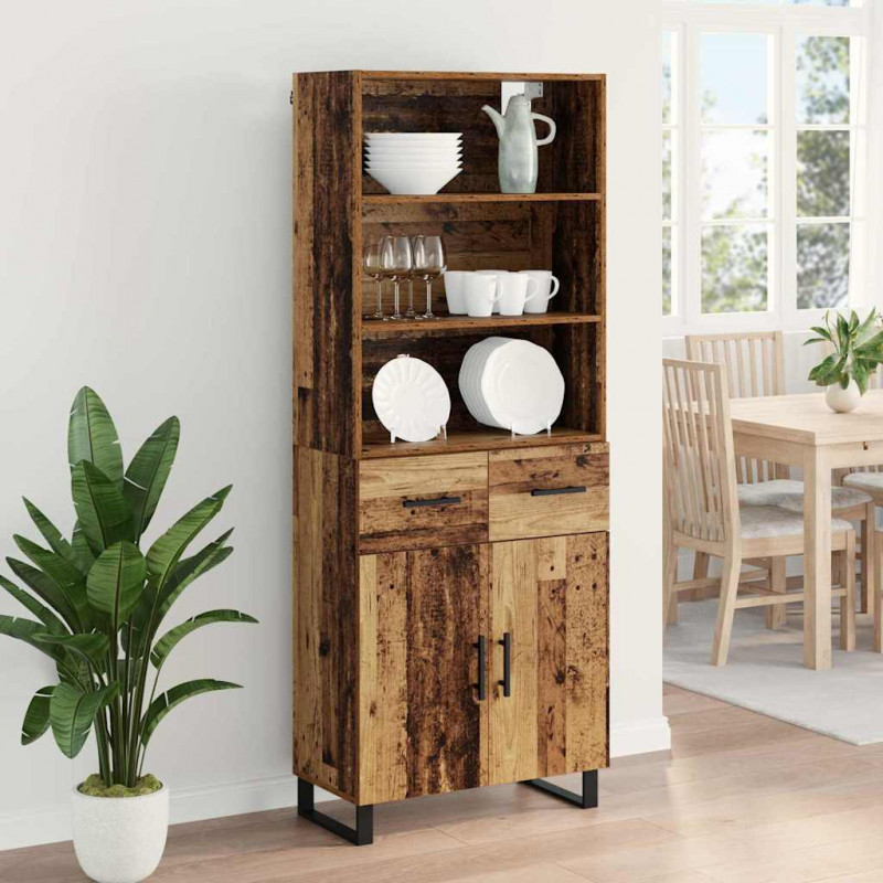 Highboard z szufladą Stare drewno 69,5 x 34 x 180 cm