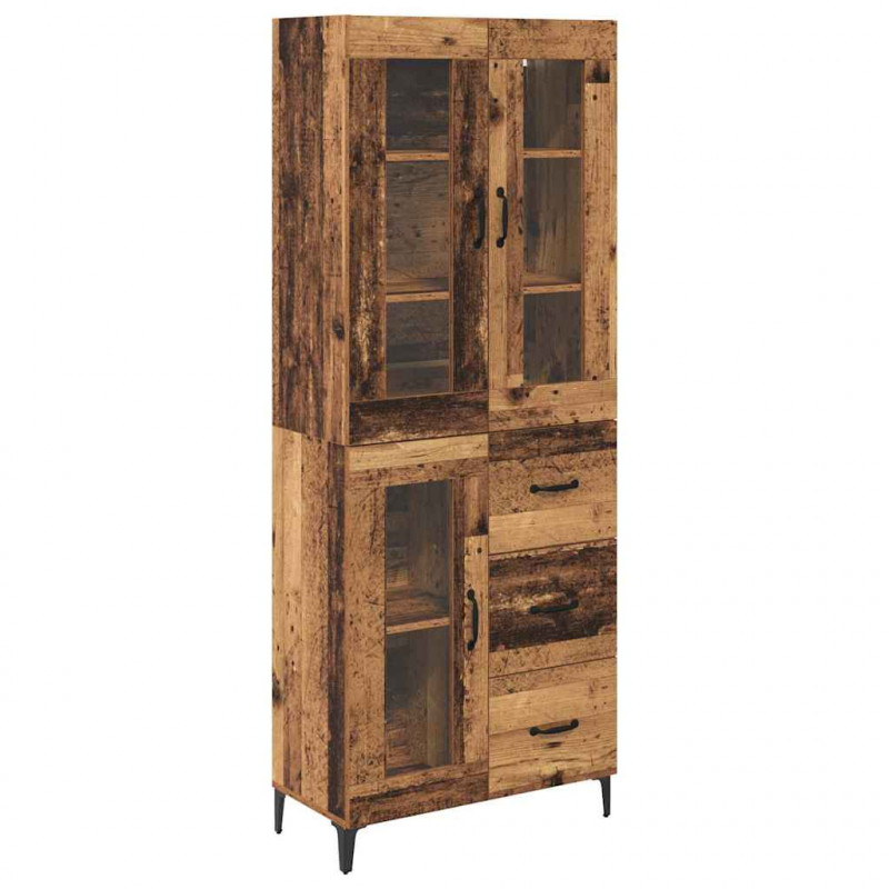 Highboard Montowane na ścianie Stare drewno 69,5 x 34 x 180 cm