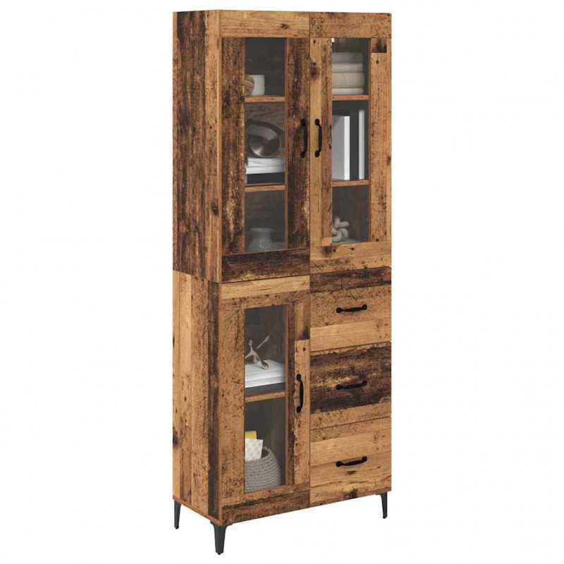 Highboard Montowane na ścianie Stare drewno 69,5 x 34 x 180 cm