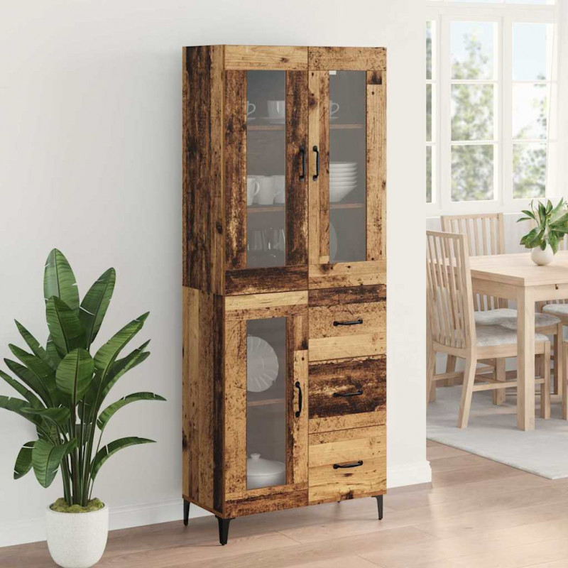 Highboard Montowane na ścianie Stare drewno 69,5 x 34 x 180 cm