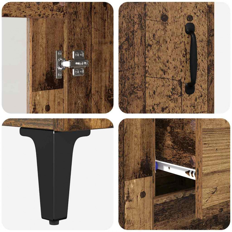 Highboard Montowane na ścianie Stare drewno 69,5 x 34 x 180 cm
