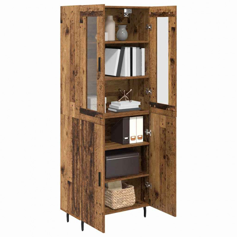 Highboard 2 pcs Stare drewno Materiał drewnopochodny