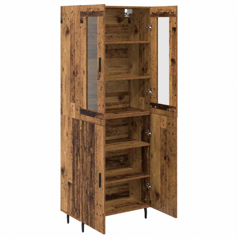 Highboard 2 pcs Stare drewno Materiał drewnopochodny