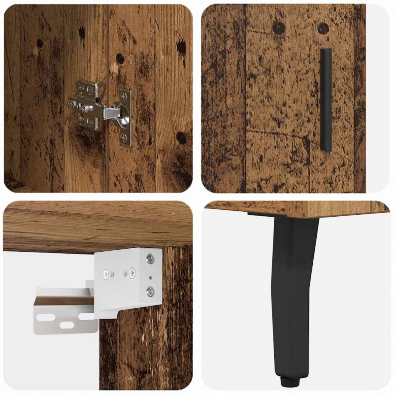 Highboard 2 pcs Stare drewno Materiał drewnopochodny