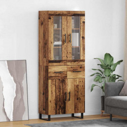 Highboard z szufladą 2 pcs Stare drewno Materiał drewnopochodny