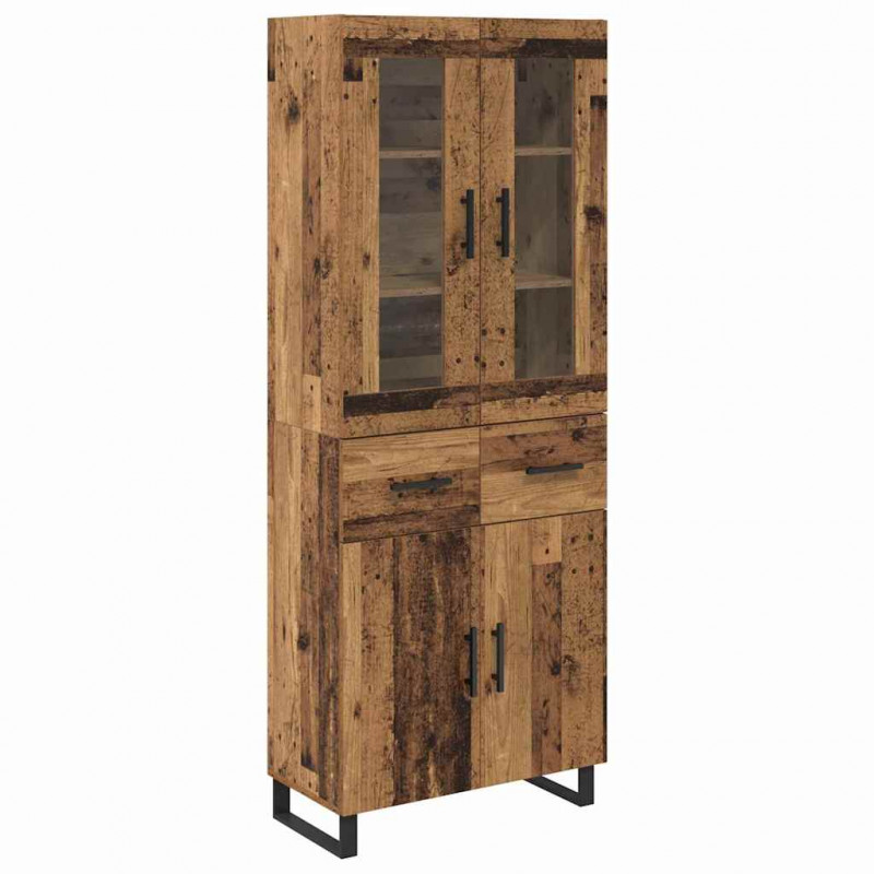 Highboard z szufladą 2 pcs Stare drewno Materiał drewnopochodny