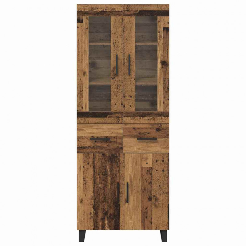 Highboard z szufladą 2 pcs Stare drewno Materiał drewnopochodny