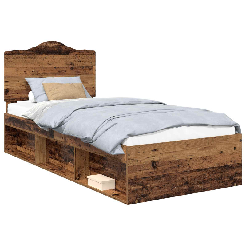 Ramka łóżka Stare drewno 90 x 190 cm Lite drewno sosnowe