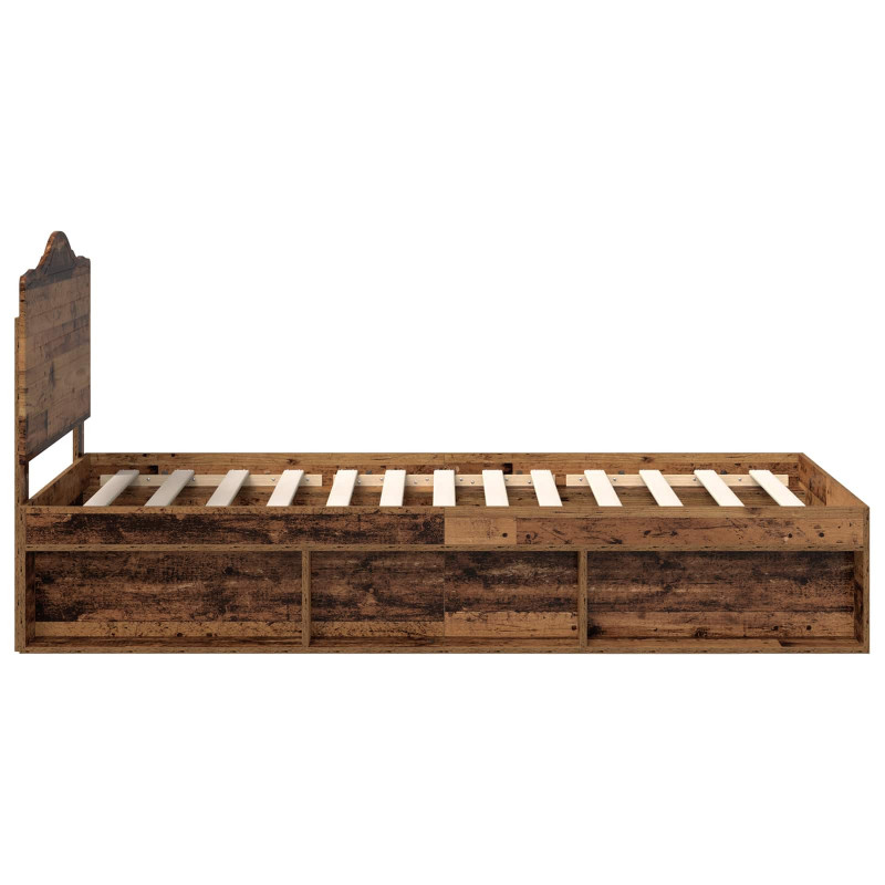 Ramka łóżka Stare drewno 90 x 190 cm Lite drewno sosnowe