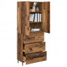 Highboard 2 pcs Stare drewno Drewno inżynieryjne i szkło