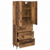 Highboard 2 pcs Stare drewno Drewno inżynieryjne i szkło
