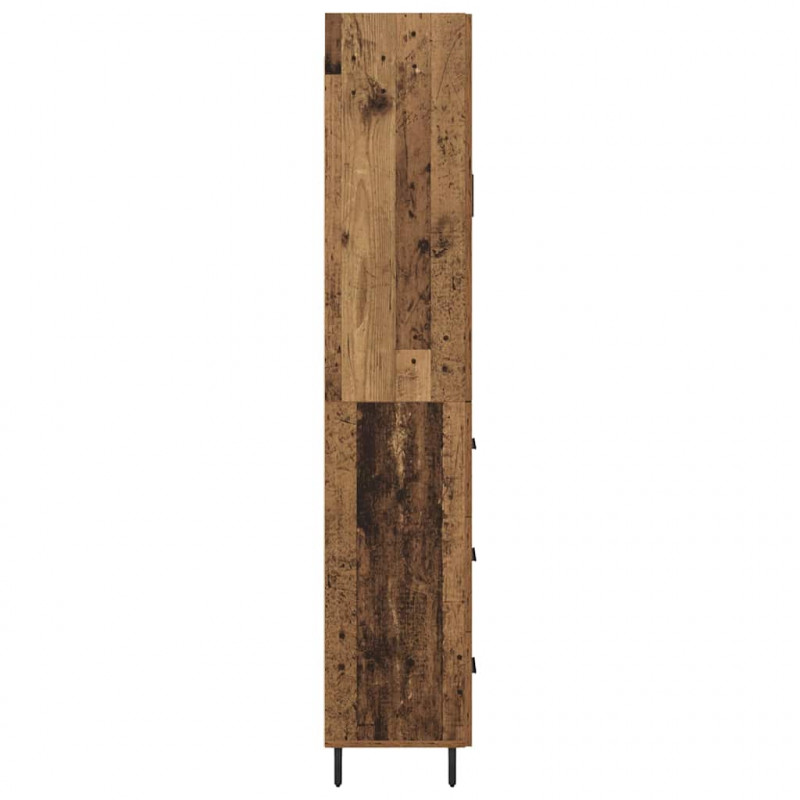 Highboard 2 pcs Stare drewno Drewno inżynieryjne i szkło