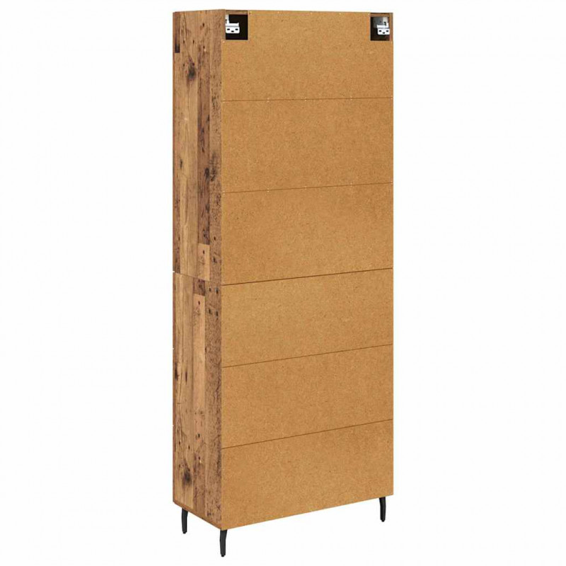 Highboard 2 pcs Stare drewno Drewno inżynieryjne i szkło