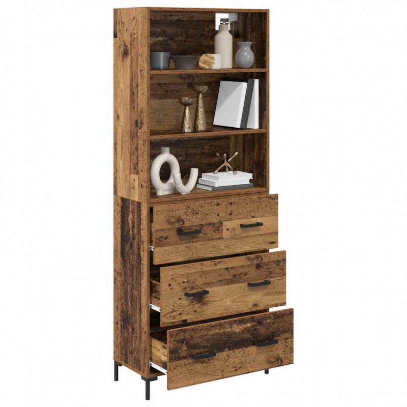 Highboard z szufladą Stare drewno 69,5 x 34 x 180 cm
