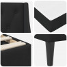 Rama łóżka z materacem z materacem Czarny 120 x 200 cm Aksamit