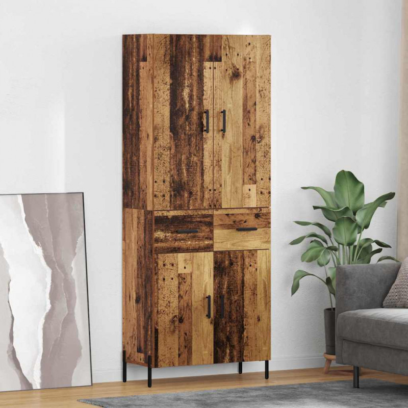 Highboard Montowane na ścianie Stare drewno 69,5 x 34 x 180 cm