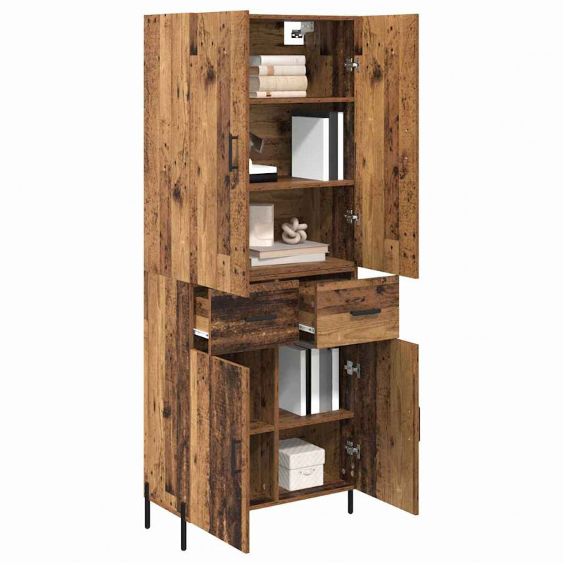 Highboard Montowane na ścianie Stare drewno 69,5 x 34 x 180 cm