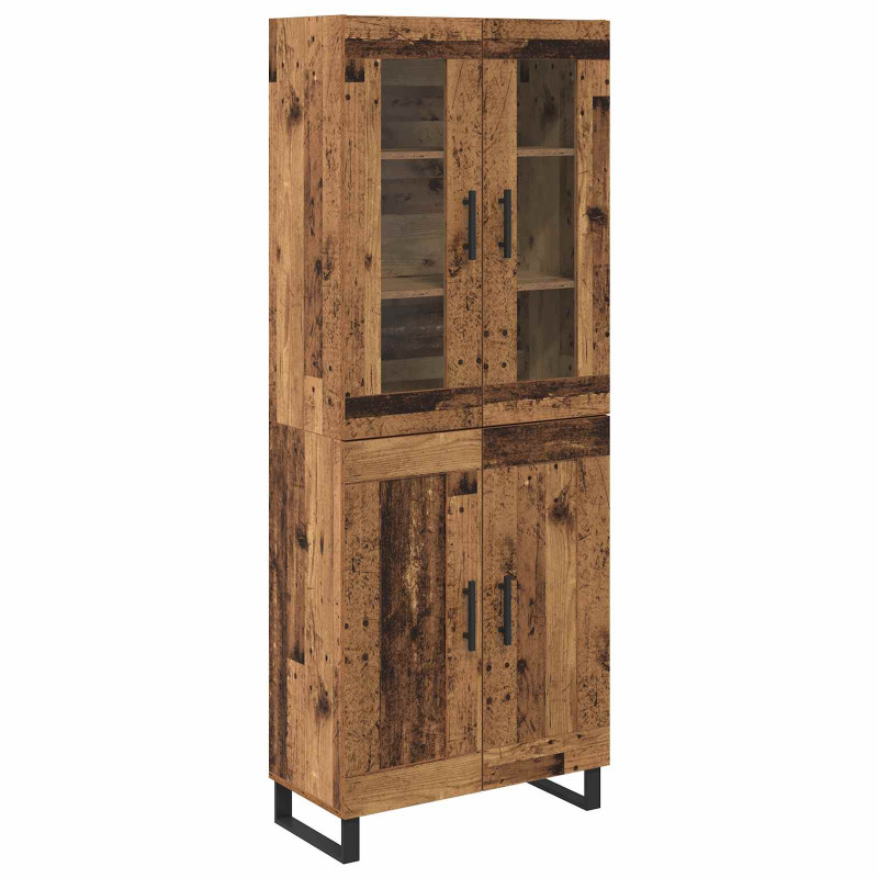 Highboard 2 pcs Stare drewno Materiał drewnopochodny