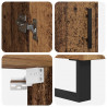 Highboard 2 pcs Stare drewno Materiał drewnopochodny