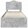 Ramka łóżka Szary beton 75 x 190 cm Lite drewno sosnowe