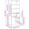 Highboard z szufladą Stare drewno 69,5 x 34 x 180 cm