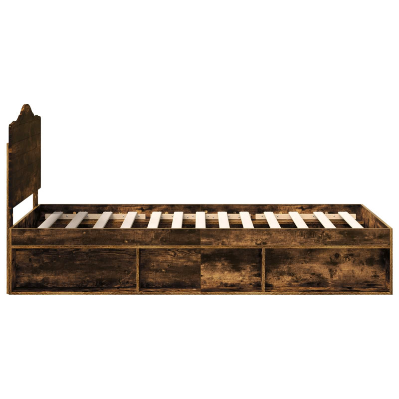 Ramka łóżka Dąb wędzony 75 x 190 cm Lite drewno sosnowe