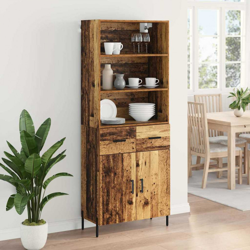 Highboard z szufladą Stare drewno 69,5 x 32,5 x 180 cm
