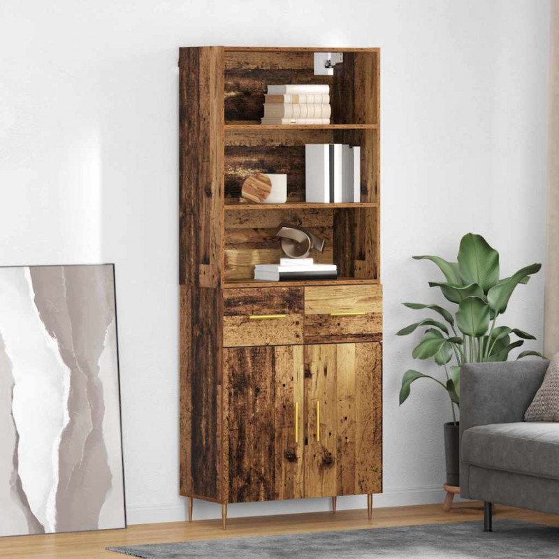 Highboard z szufladą Stare drewno 69,5 x 34 x 180 cm