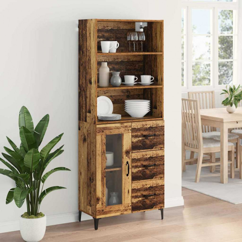 Highboard z szufladą Stare drewno 69,5 x 34 x 180 cm