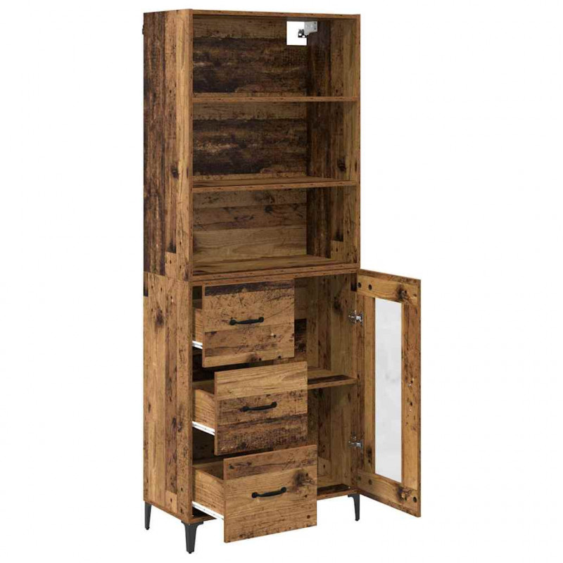 Highboard z szufladą Stare drewno 69,5 x 34 x 180 cm