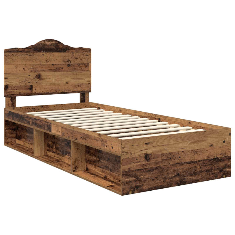 Ramka łóżka Stare drewno 75 x 190 cm Lite drewno sosnowe